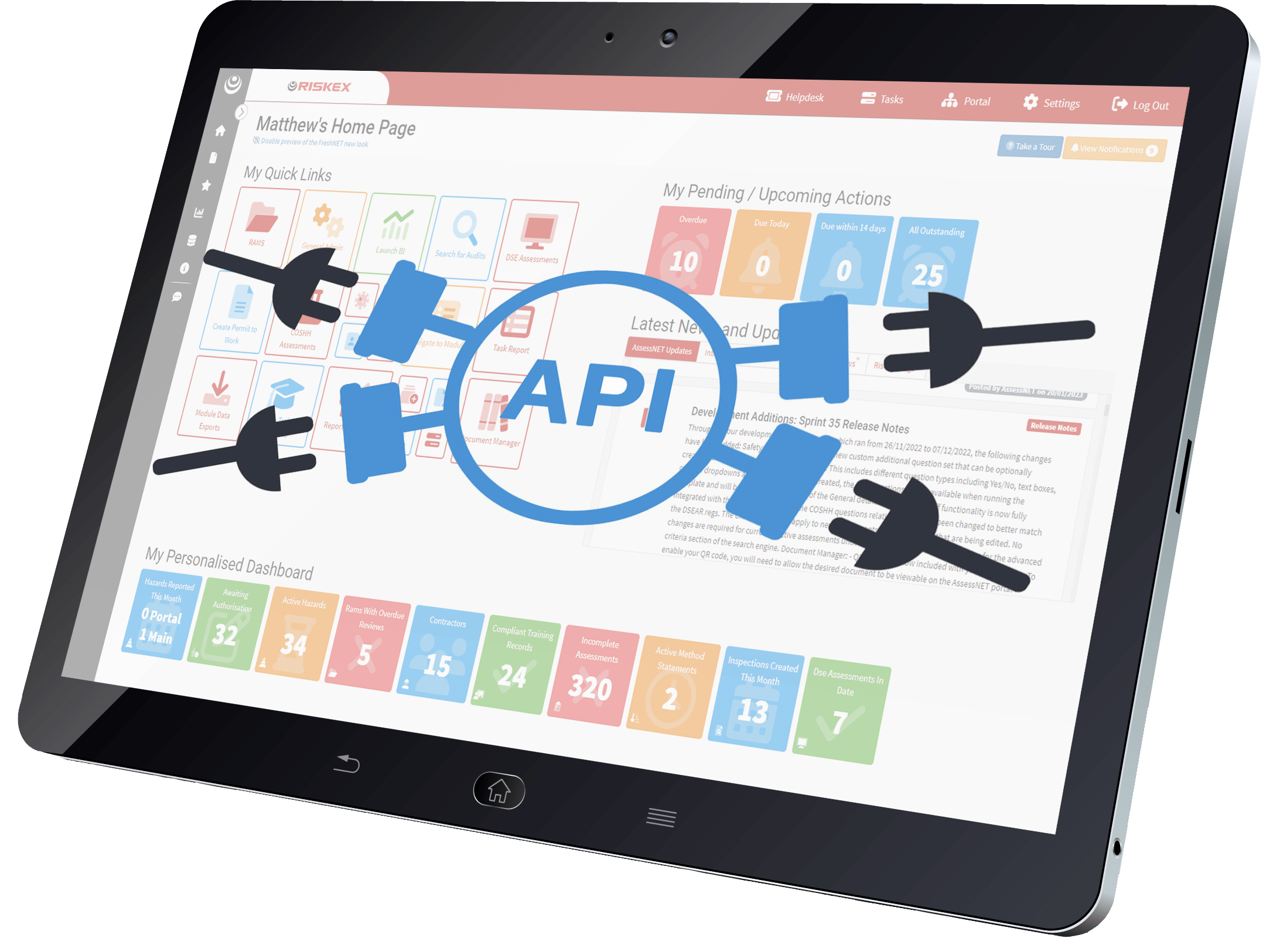 AssessNET API tablet